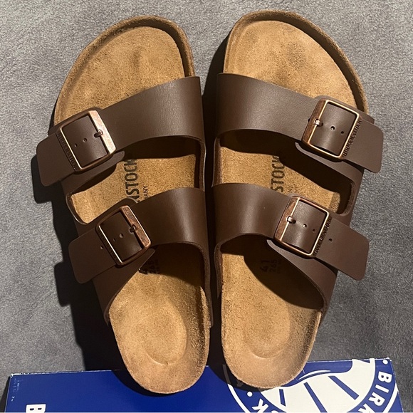 Birkenstock Shoes - Birkenstock Women’s Arizona Sandals Birko-Flor Dark Brown Size 10US 41EU